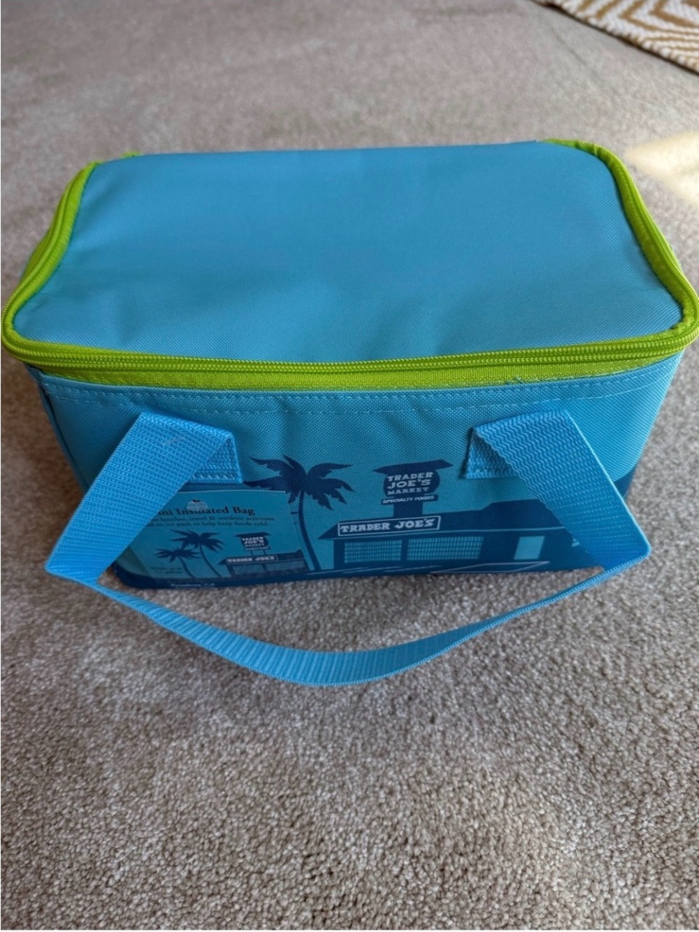 Trader Joe's Blue & Lime Insulated Lunch Tote
